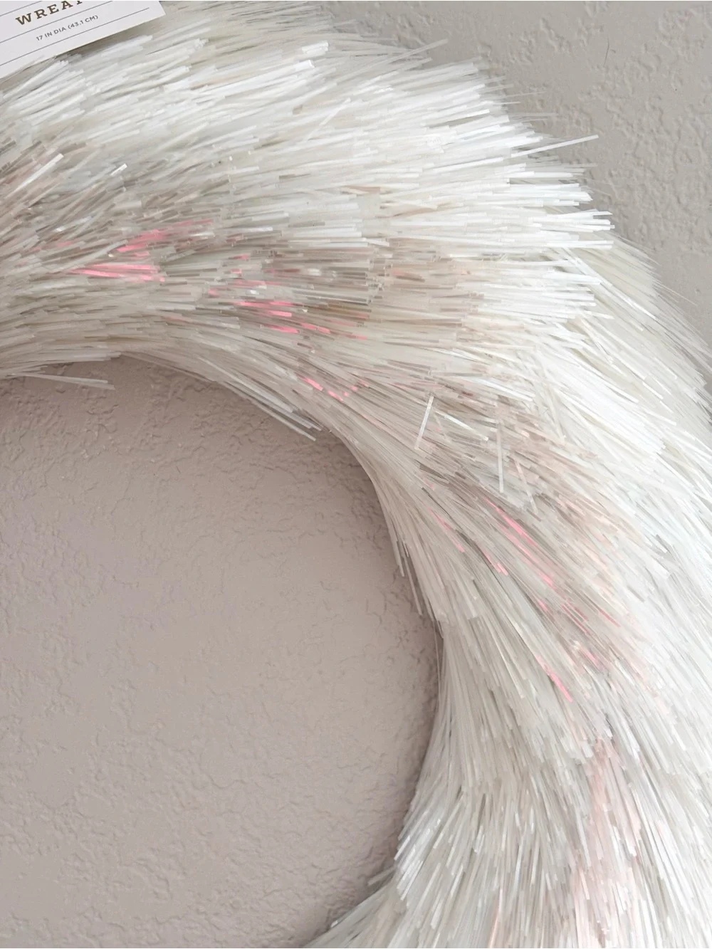 WONDERSHOP Iridescent Pearl Tinsel Wreath NWT